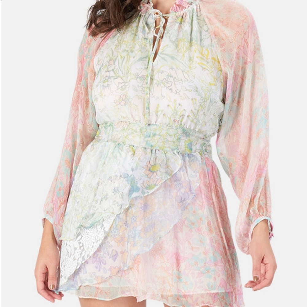 LoveShackFancy Multicolored Long Sleeve Sundress